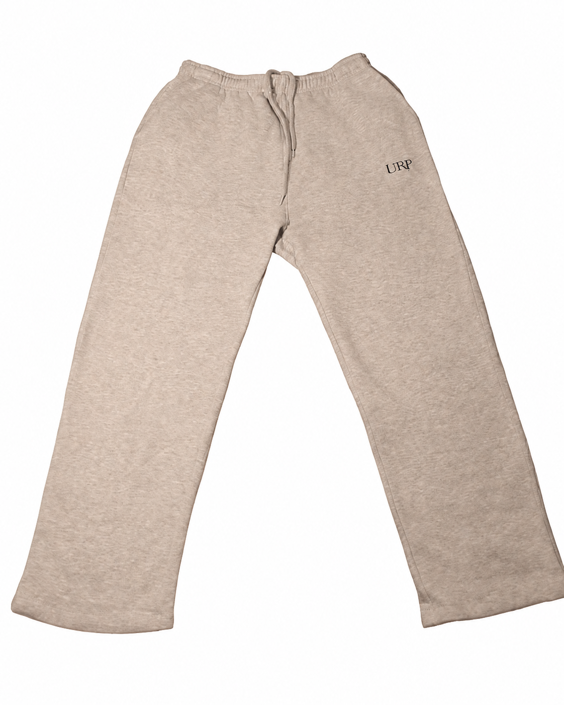 URP Fleece High-Waist Wide-Leg Jogger in Beige, front flat-lay view on a white background.