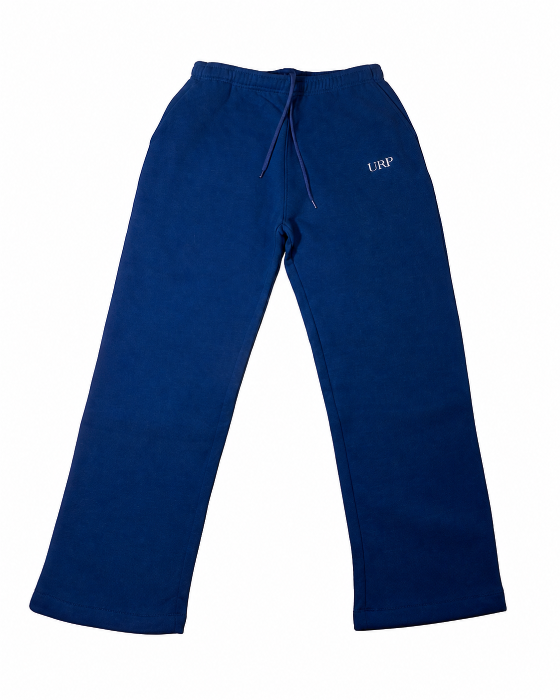 URP Fleece High-Waist Wide-Leg Jogger in Navy, front flat-lay view on a white background.
