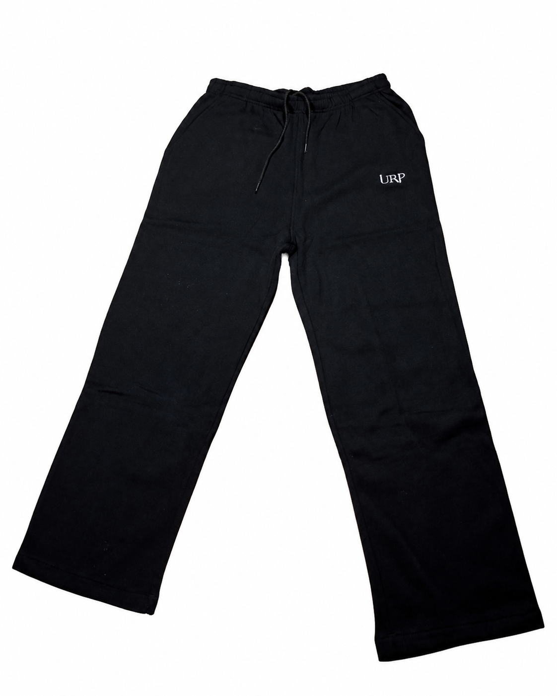 URP Fleece High-Waist Wide-Leg Jogger in Oil Shell Blue, front flat-lay view on a white background.