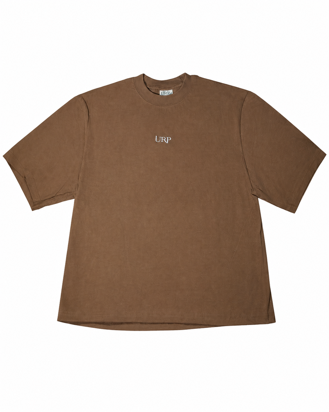 URP Oversized Heavyweight T-Shirt in Brown, front flat-lay view on a white background.